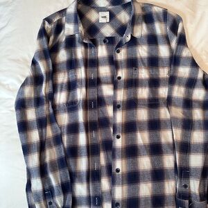 VANS BLUE AND WHITE PLAID SHIRT